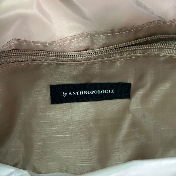 🍦 ANTHROPOLOGIE LARK PUFFY WOVEN CROSSBODY HANDBAG PURSE CREAM BUFF SAND NUDE - Picture 6 of 8